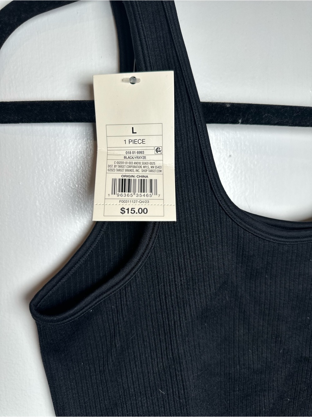 Target Black Ribbed Tank Top - Scoop Neck - Picture 3 of 3